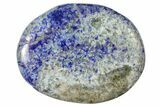 1.8" Polished Lapis Lazuli Flat Pocket Stone  - Photo 3